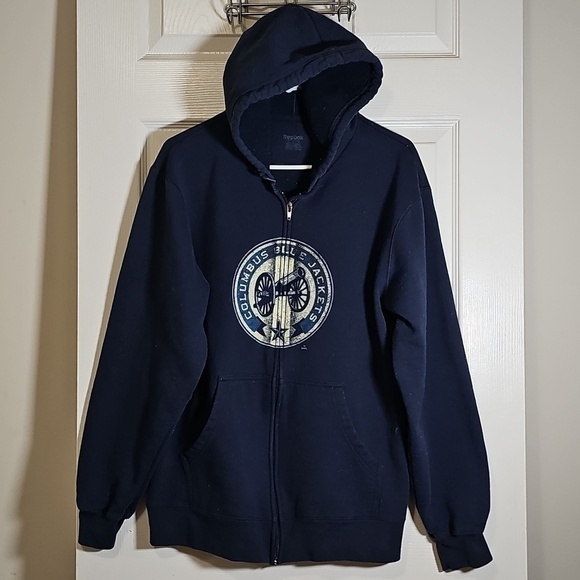 Reebok Other - Reebok Columbus Blue Jackets Full Zip Long Sleeve Hooded Jacket Size M